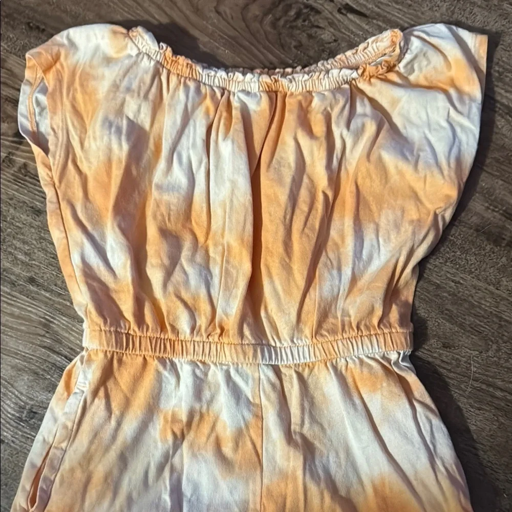 Orange Tie-Dye Kids Romper